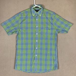 Pendleton Fremont Mens S Green Plaid Short Sleeve Shirt Chest Pocket 100% Cotton